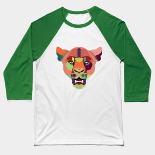 techno lion in orange and green Baseball T-Shirt